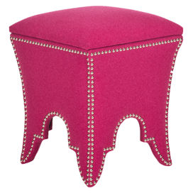Safi Storage Ottoman in Berry