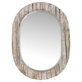 Olivia Wall Mirror in Natural & White Washed