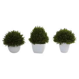 3-Piece Faux Cedar Topiary Set