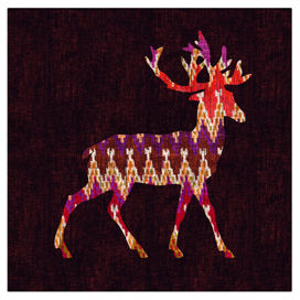 Ikat Deer Canvas Print